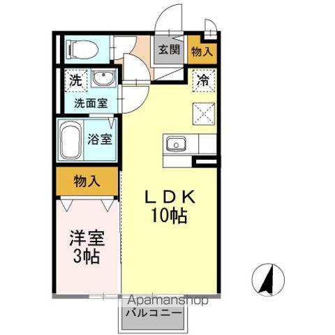 コンフォート宮ノ陣(1LDK/1階)の間取り写真