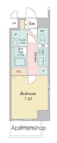 LASANTE柏(1K/7階)の間取り写真