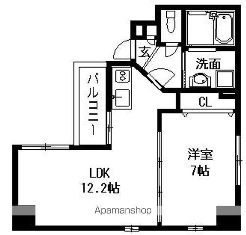ウエストメゾンマルキーズ(1LDK/5階)の間取り写真