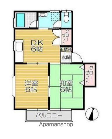 藤コーポB(2DK/1階)の間取り写真
