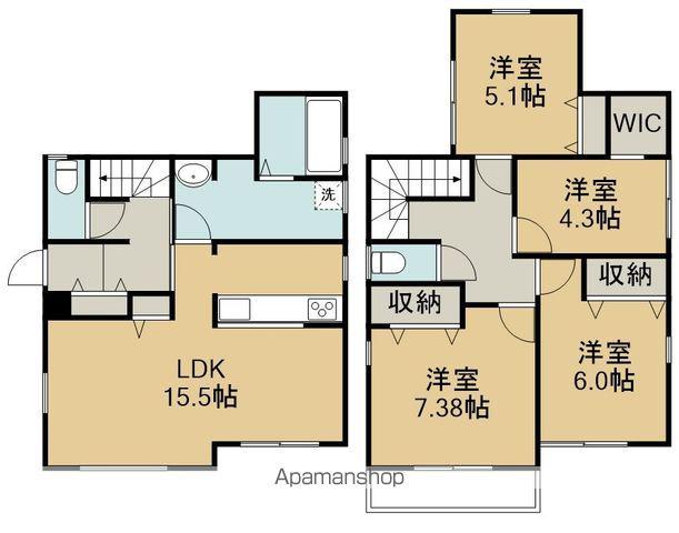 仙台市地下鉄南北線 黒松駅(宮城) 徒歩15分 2階建 築2年(4LDK)の間取り写真
