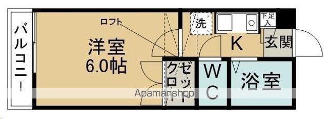 黒松ヒルズ(1K/2階)の間取り写真