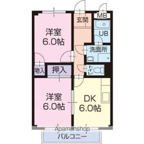 SURPLUS TWOハタダ(2DK/1階)の間取り写真