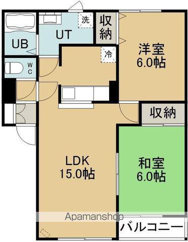 ハイツ富士(2LDK/2階)の間取り写真
