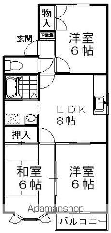 エスポワール井田(3DK/1階)の間取り写真
