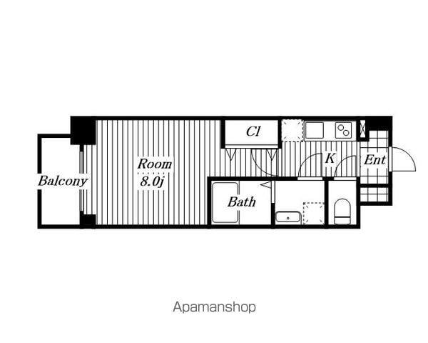 S-RESIDENCE志賀本通ノース(1K/8階)の間取り写真
