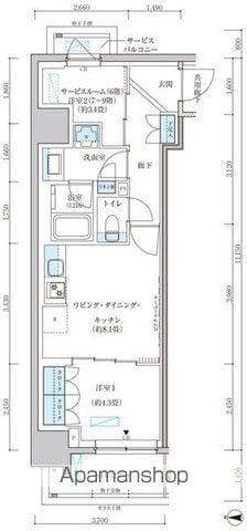 パークアクシス池袋イースト(2LDK/8階)の間取り写真