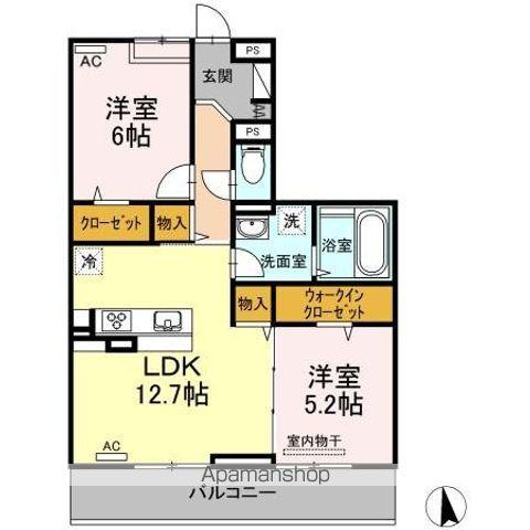 ロータス(2LDK/2階)の間取り写真