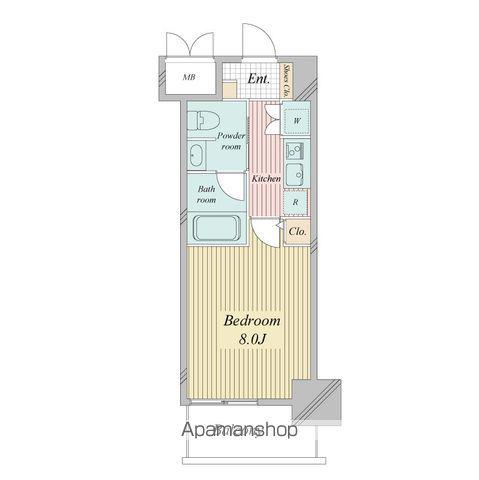 レジディア高岳(1K/7階)の間取り写真