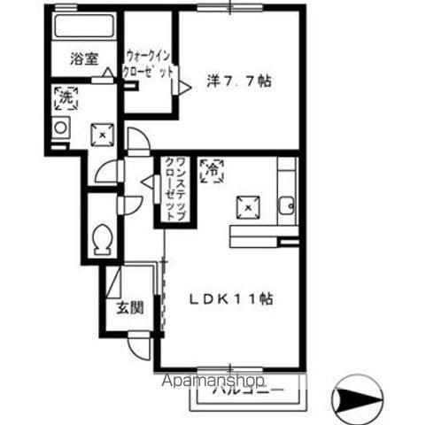 マノワール島田(1LDK/1階)の間取り写真