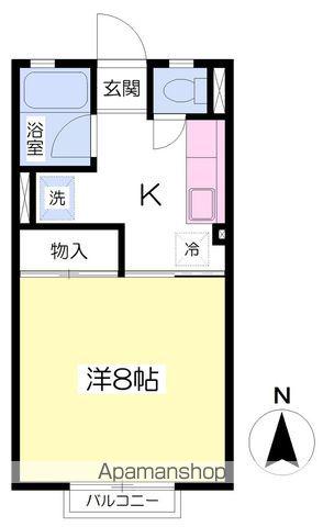 シティハイム南仙北A(1K/1階)の間取り写真