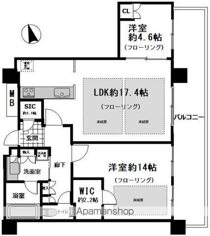 プラウドタワー堺東2310(2LDK/23階)の間取り写真