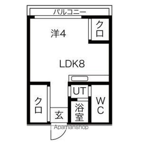 R4TMビル(1DK/6階)の間取り写真