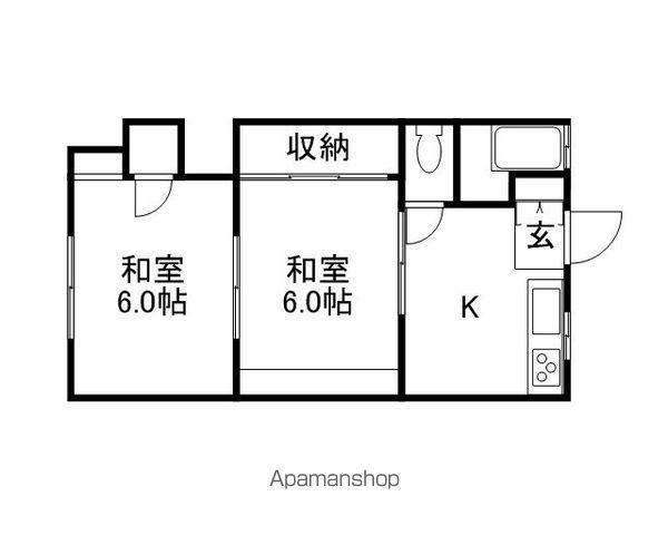 赤田荘(2K/2階)の間取り写真
