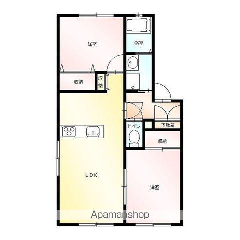 シャトルB(2LDK/1階)の間取り写真