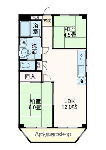 行徳パークサイドマンション(2LDK/3階)の間取り写真