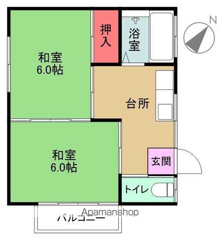 新栄荘(2K/2階)の間取り写真