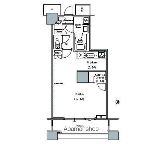 THE TOKYO TOWERS MIDTOWER(1K/20階)の間取り写真