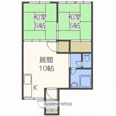 ハウスれいか(2LDK/2階)の間取り写真