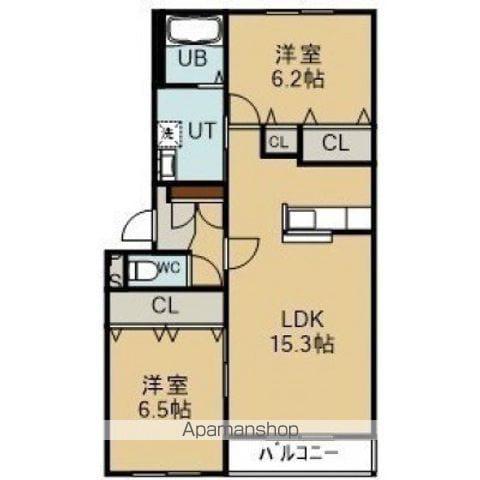 ル・シャルールレジェⅡ(2LDK/1階)の間取り写真