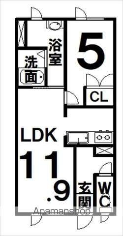YT-1(1LDK/1階)の間取り写真