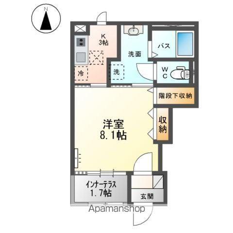 仲間町アパートA棟(1K/1階)の間取り写真