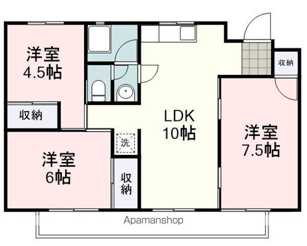 サンハイツ中島(3LDK/3階)の間取り写真