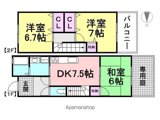築地メゾネット(3DK)の間取り写真