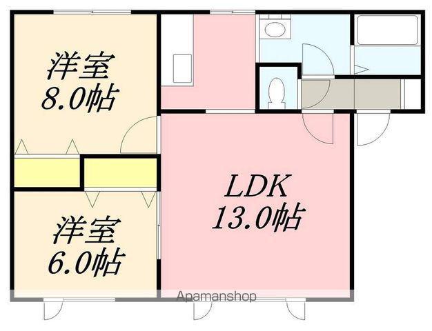 ハウスコンフォートB(2LDK/1階)の間取り写真