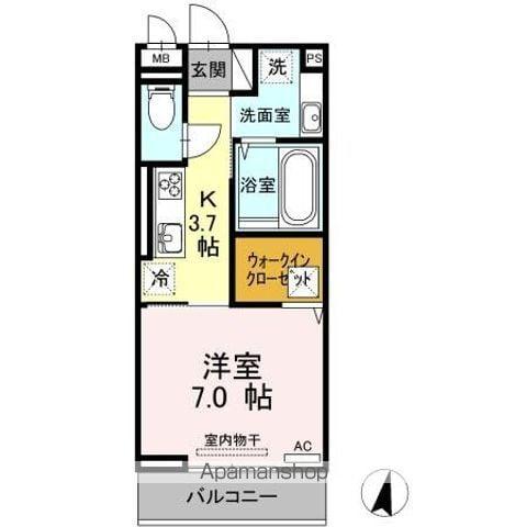 アイリーブ南佐古(1K/1階)の間取り写真