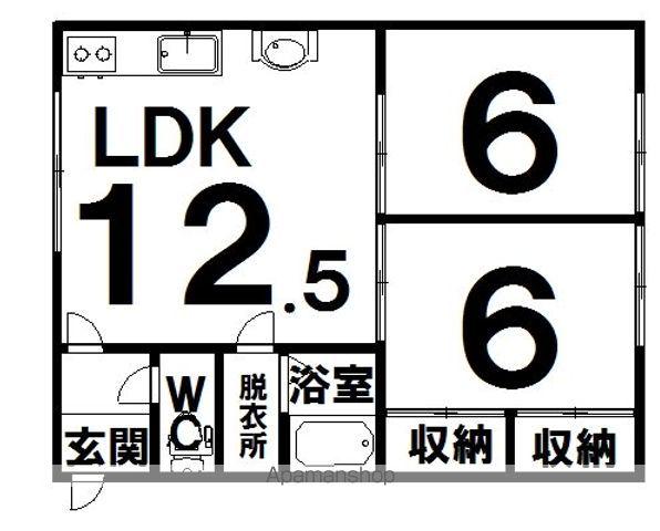 コーポおくむら(2LDK/1階)の間取り写真