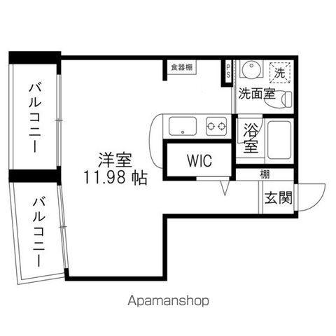 クレセントモード(ワンルーム/2階)の間取り写真