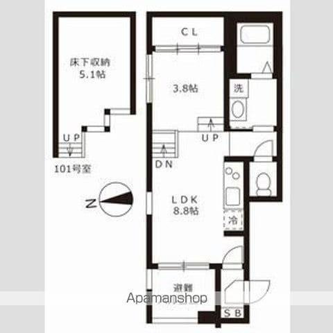 ハーモニーテラス愛知町2(1SLDK/1階)の間取り写真