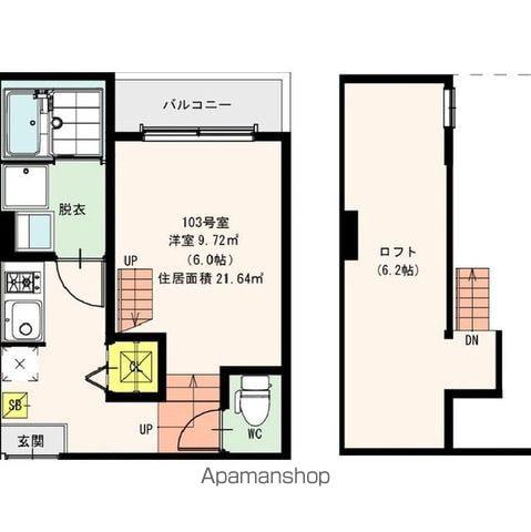 ルノンキュール(1K/1階)の間取り写真