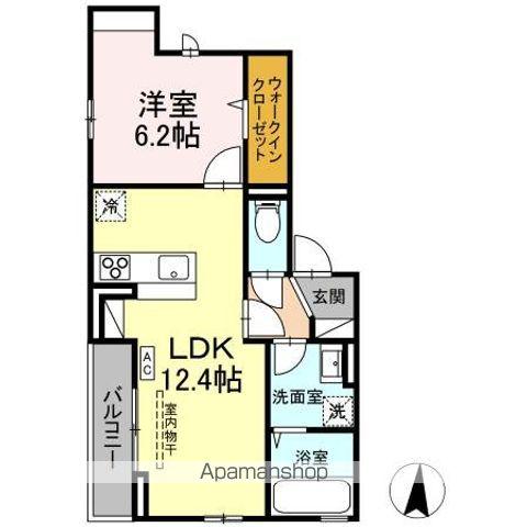 モンペリエ(1LDK/1階)の間取り写真