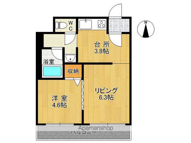 ムーンライズパレスB(1LDK/2階)の間取り写真