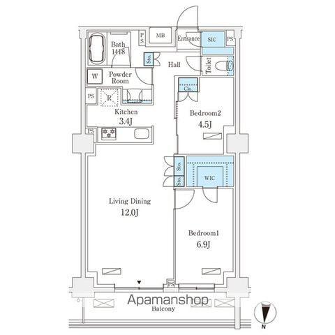 フロンティアレジデンス錦糸公園(2LDK/6階)の間取り写真