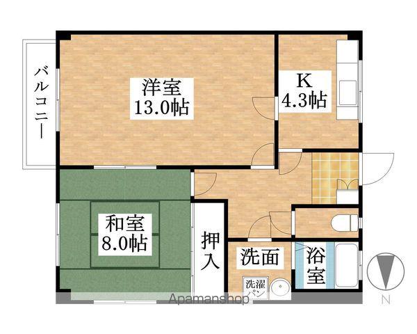 フレグランス八王子(2K/1階)の間取り写真