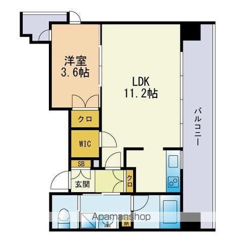 クラス博多駅南(1LDK/10階)の間取り写真