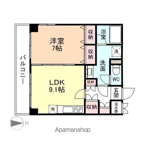 プレステージ富山(1LDK/6階)の間取り写真