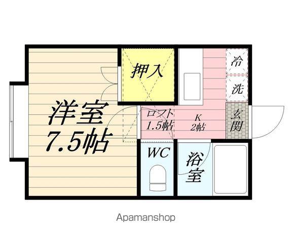 サンパレス大町(1K/2階)の間取り写真