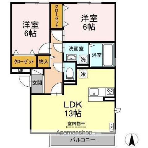 グランシャトー Ⅲ(2LDK/3階)の間取り写真