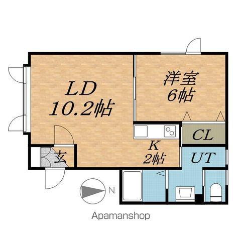 メゾンラポール(1LDK/2階)の間取り写真