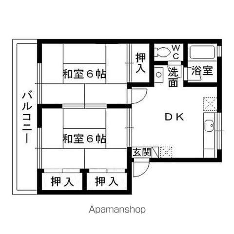 エスポアール(2DK/1階)の間取り写真
