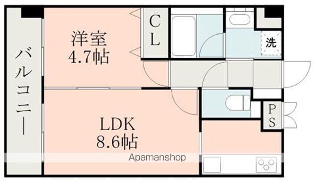THE MUTUAL 藤崎宮(1LDK/6階)の間取り写真
