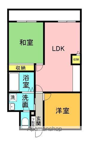 ハイツサウスウィンド(2LDK/2階)の間取り写真