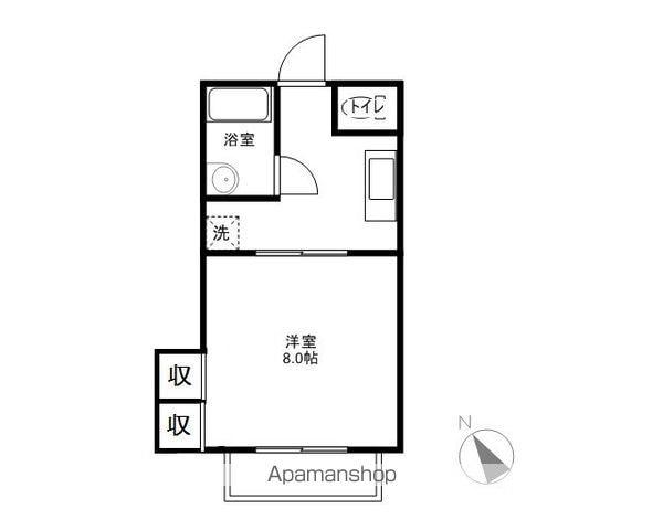 コーポマツミB棟(1K/2階)の間取り写真