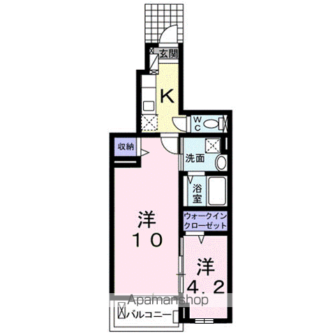 アルドーレ(2K/1階)の間取り写真