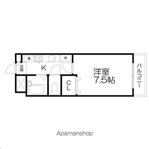 レジデンス芙美(1K/3階)の間取り写真