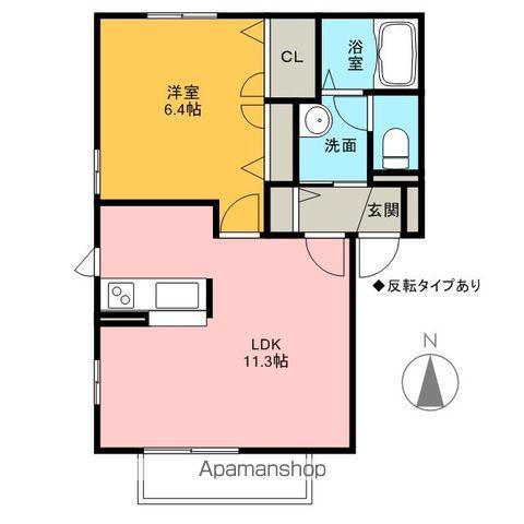 MTD.プラッツC(1LDK/1階)の間取り写真